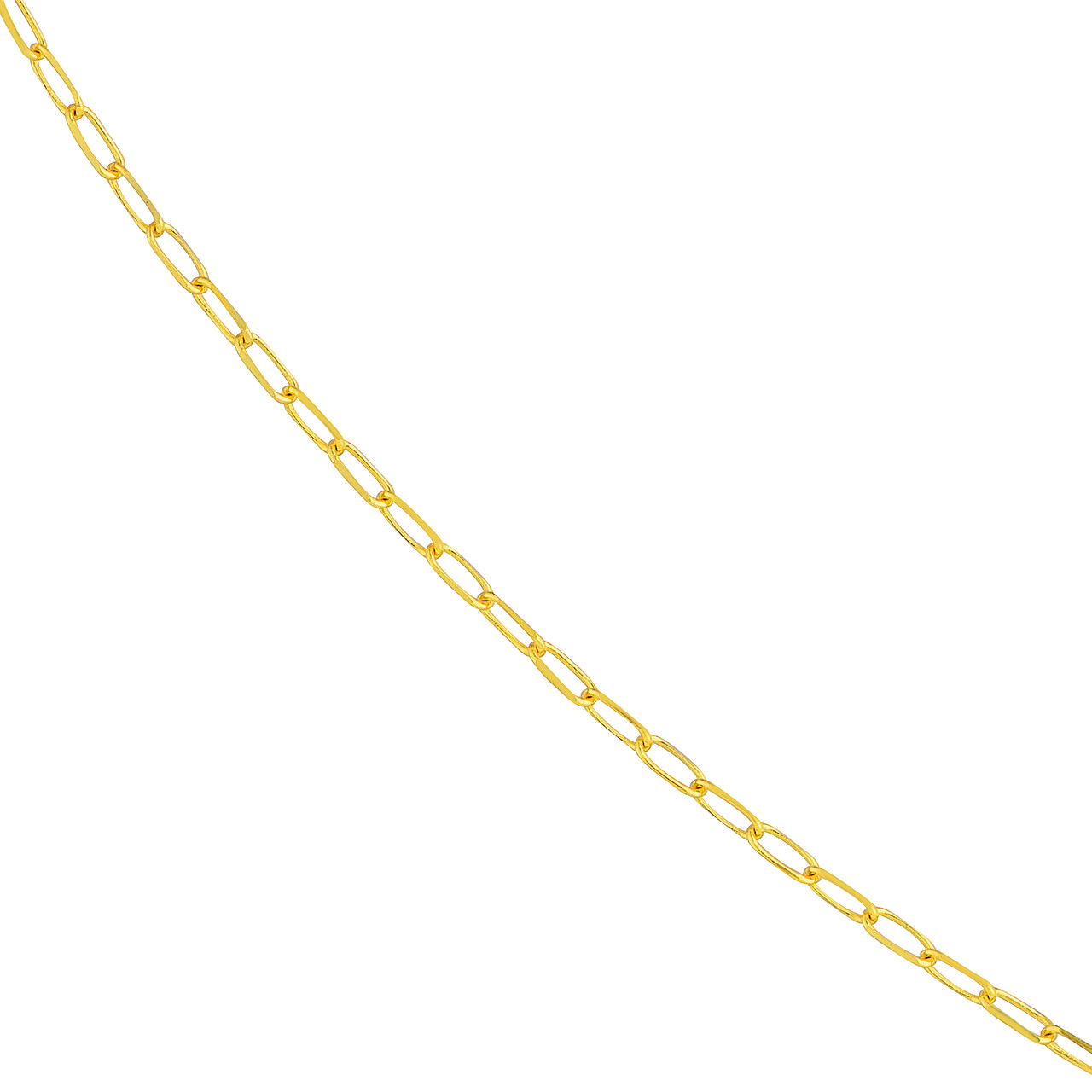 Yellow Gold Solid Petite1.7mm Paperclip Chain l 20 inches