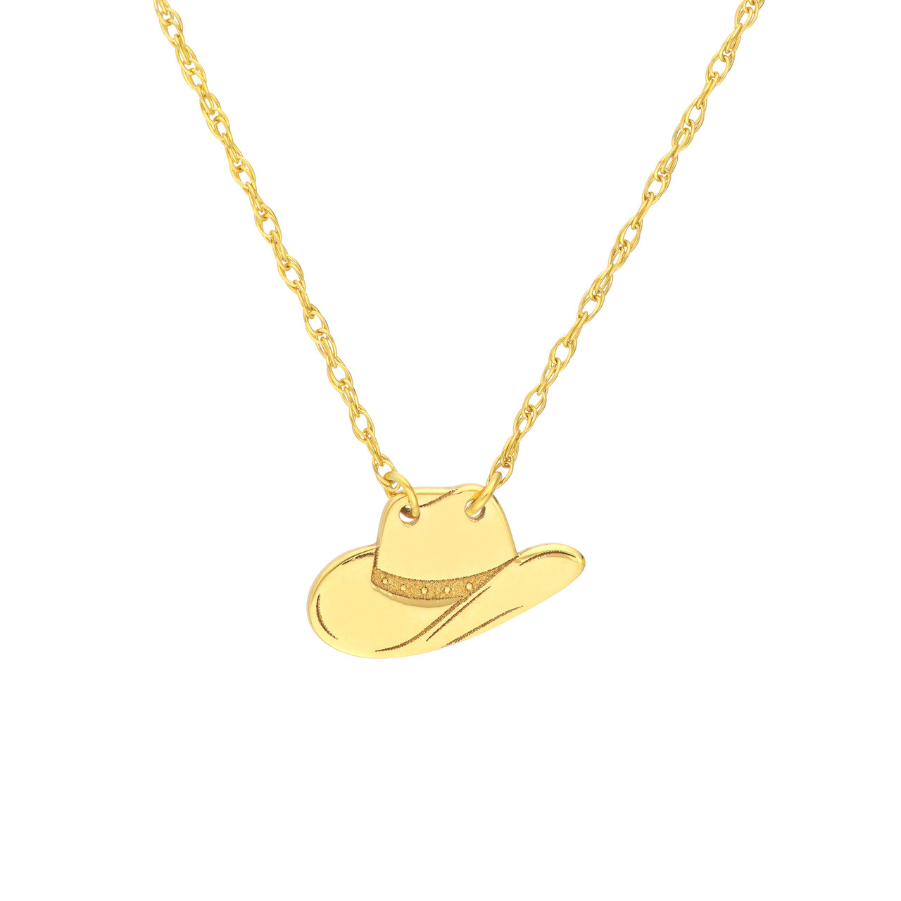 Yellow Gold So You Mini Cowboy Hat Necklace l 18 inches