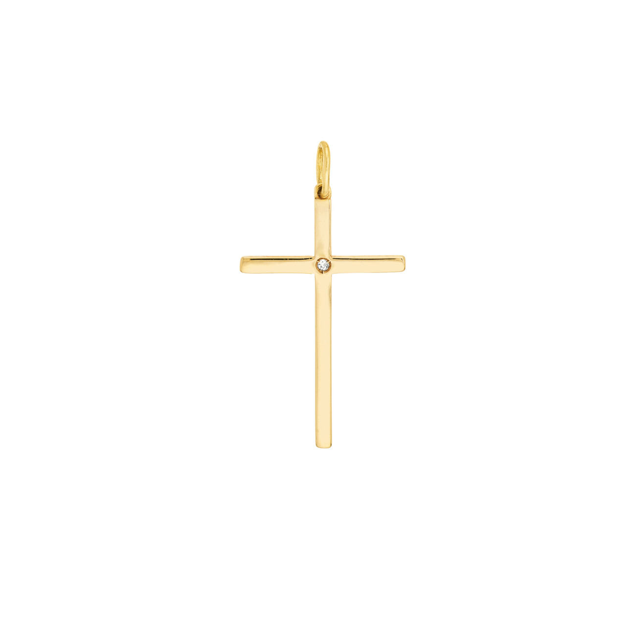 Yellow Gold Cross Diamond Pendant