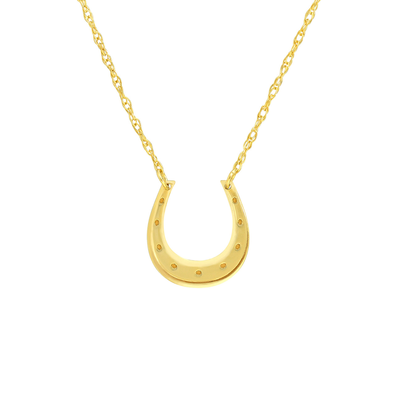 Yellow Gold So You Mini Horse Shoe Adjustable Necklace l 18 inches