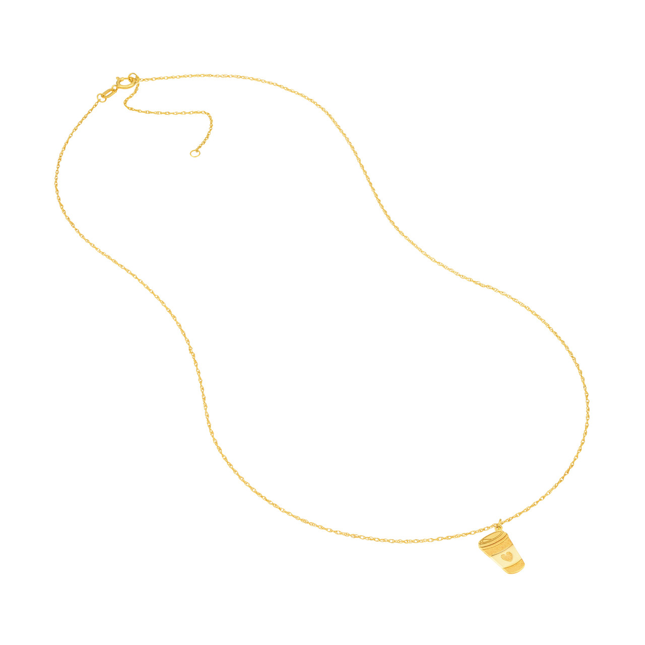Yellow Gold So Coffee Cup Necklace l 18 inches