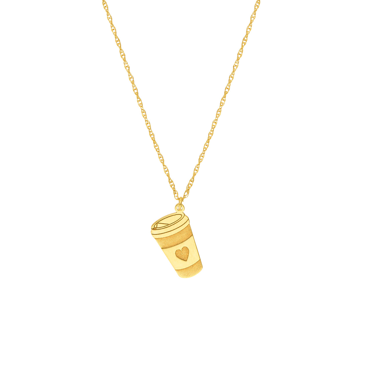 Yellow Gold So Coffee Cup Necklace l 18 inches