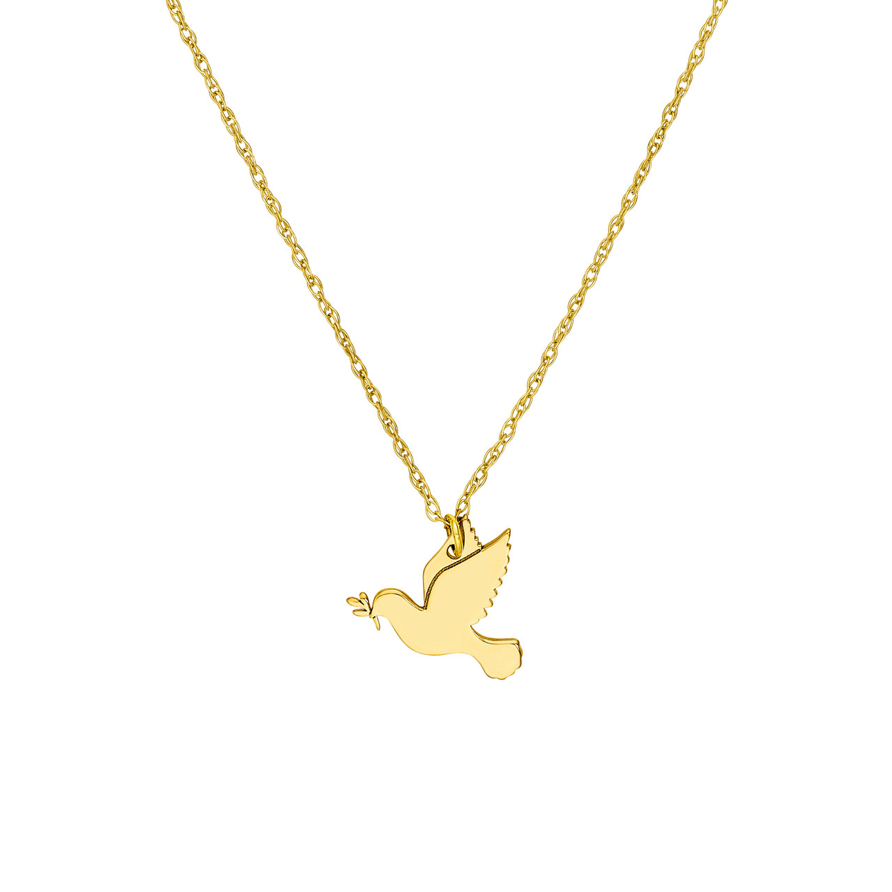 Yellow Gold So You Dove Necklace l 18 inches