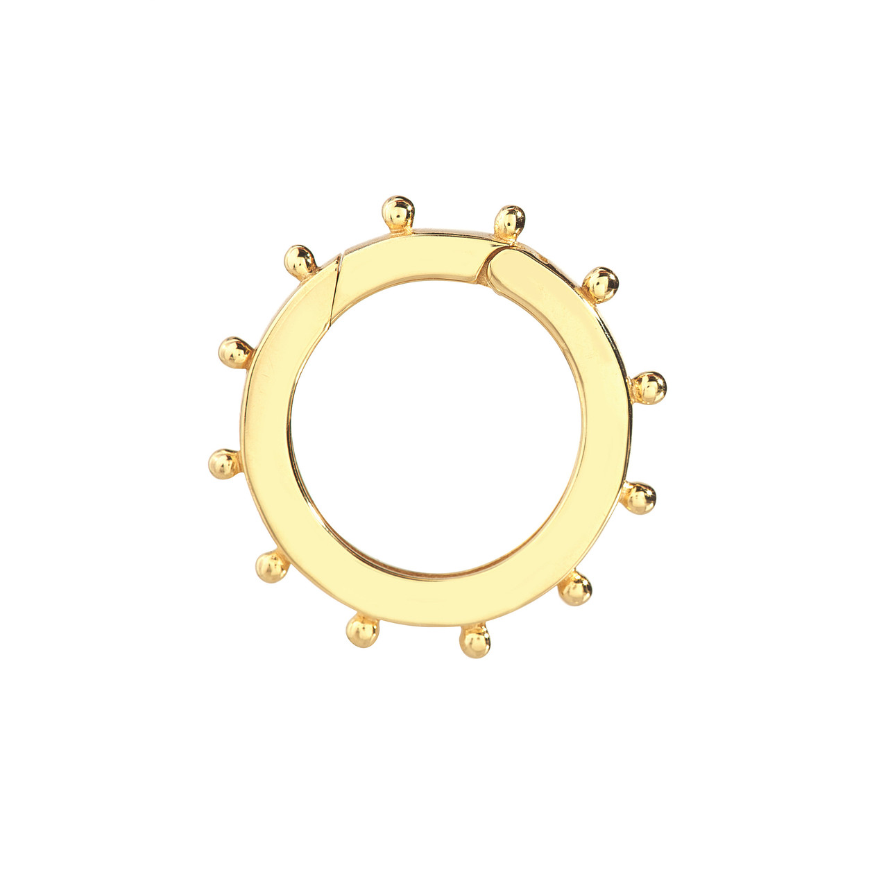 Yellow Gold Large Round Beaded Push Lock