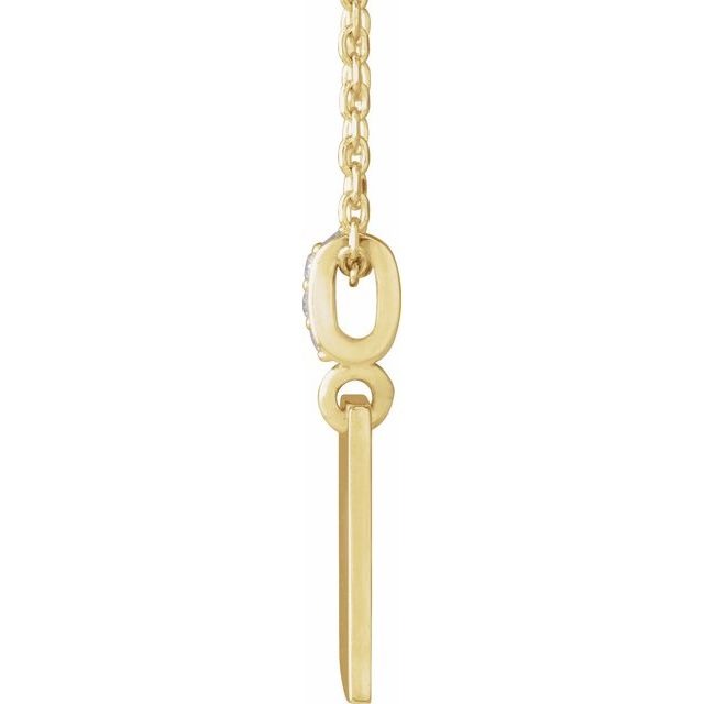 Yellow Gold Natural Diamond Faith Over Fear Charm Pendant Necklace l 18 inches