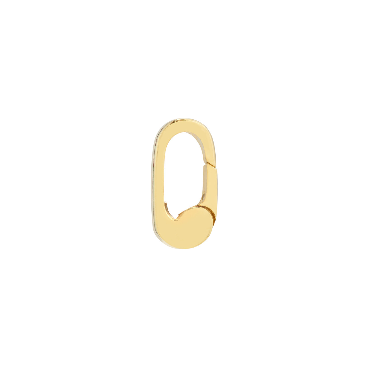 14K  Yellow Gold Mini Oval Push Lock 1.26g