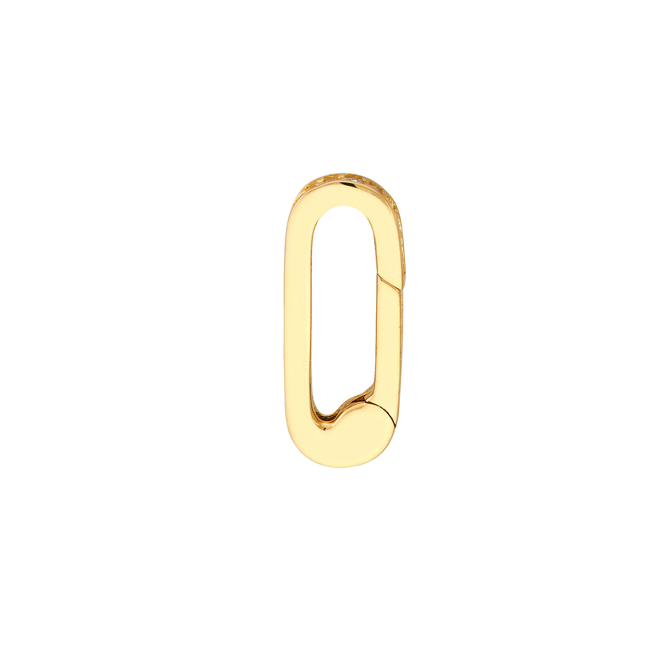 1/8ctw Diamond Paper Clip Yellow Gold Push Lock