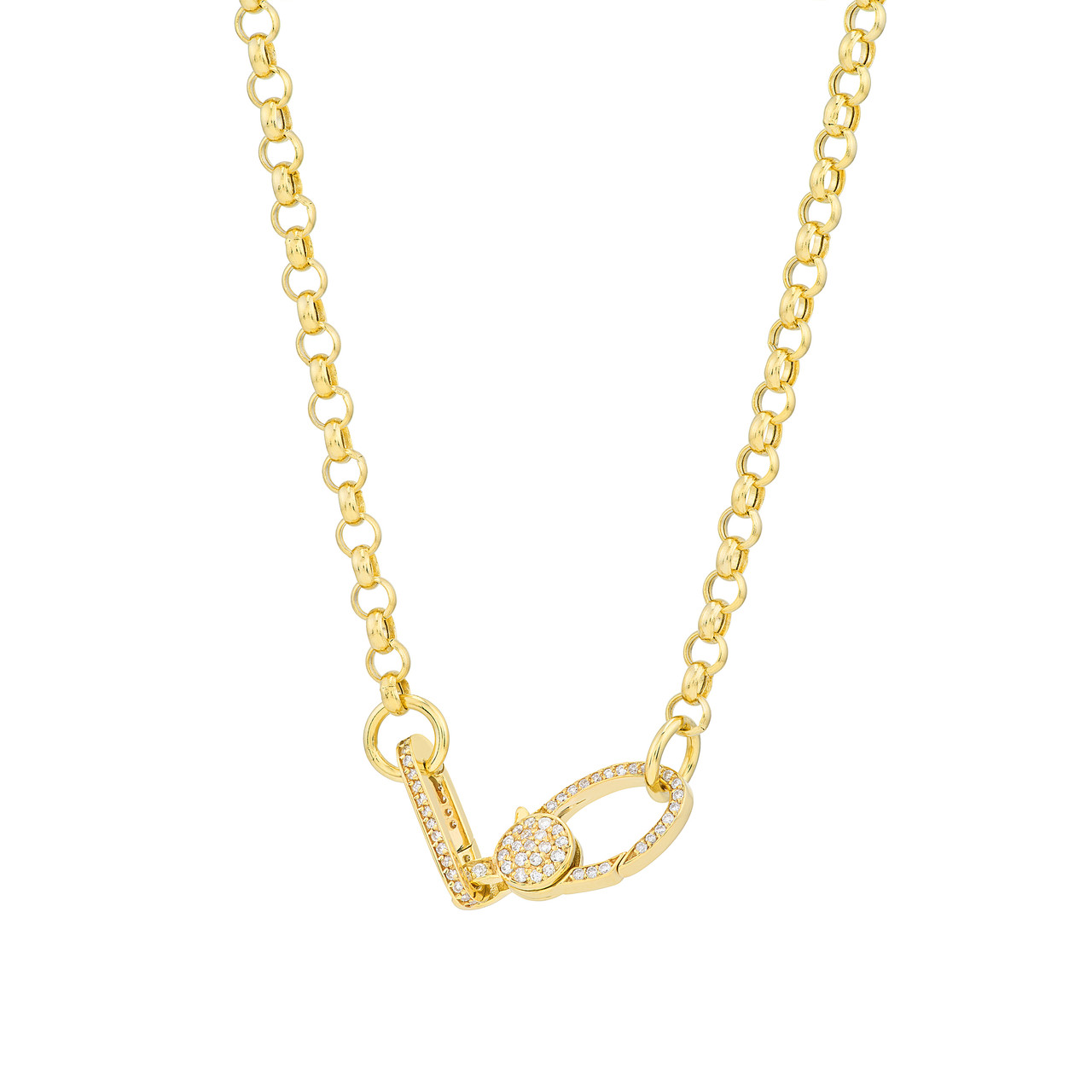1/8ctw Diamond Paper Clip Yellow Gold Push Lock