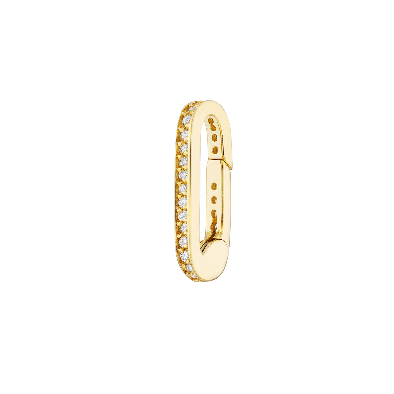 1/8ctw Diamond Paper Clip Yellow Gold Push Lock