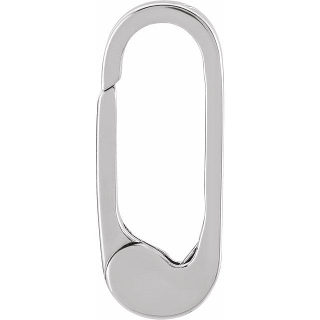 14k White Gold 13.2 x 3.85mm Square Wire Oval Push Lock