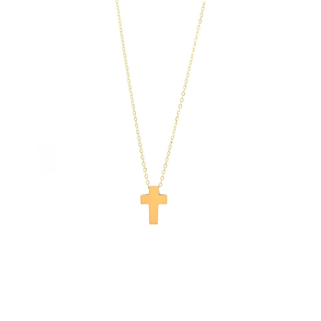 14k Yellow Gold Cross Necklace