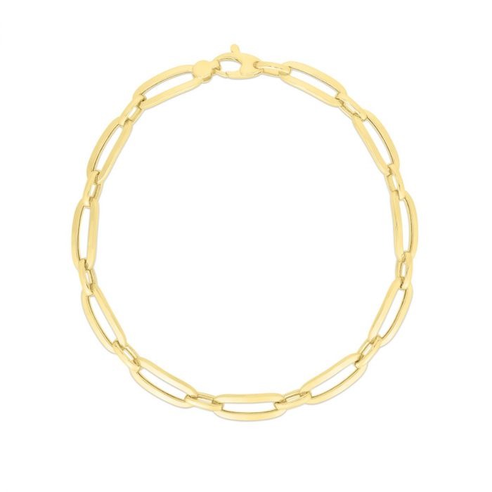 Yellow Gold 4.6mm Bombay Paperclip Bracelet