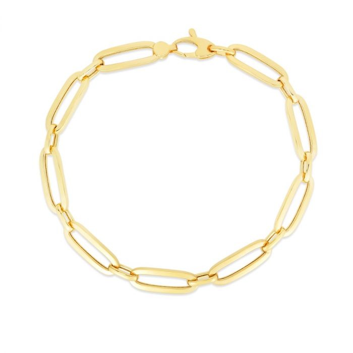 Yellow Gold 5.6mm Bombay Paperclip Bracelet