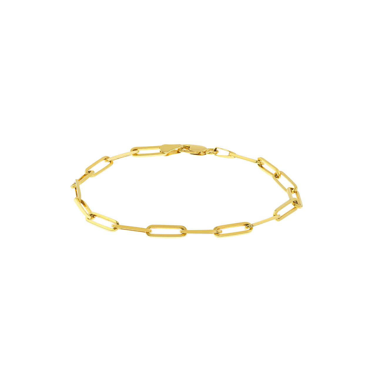 Yellow Gold 3.8mm Paperclip Bracelet
