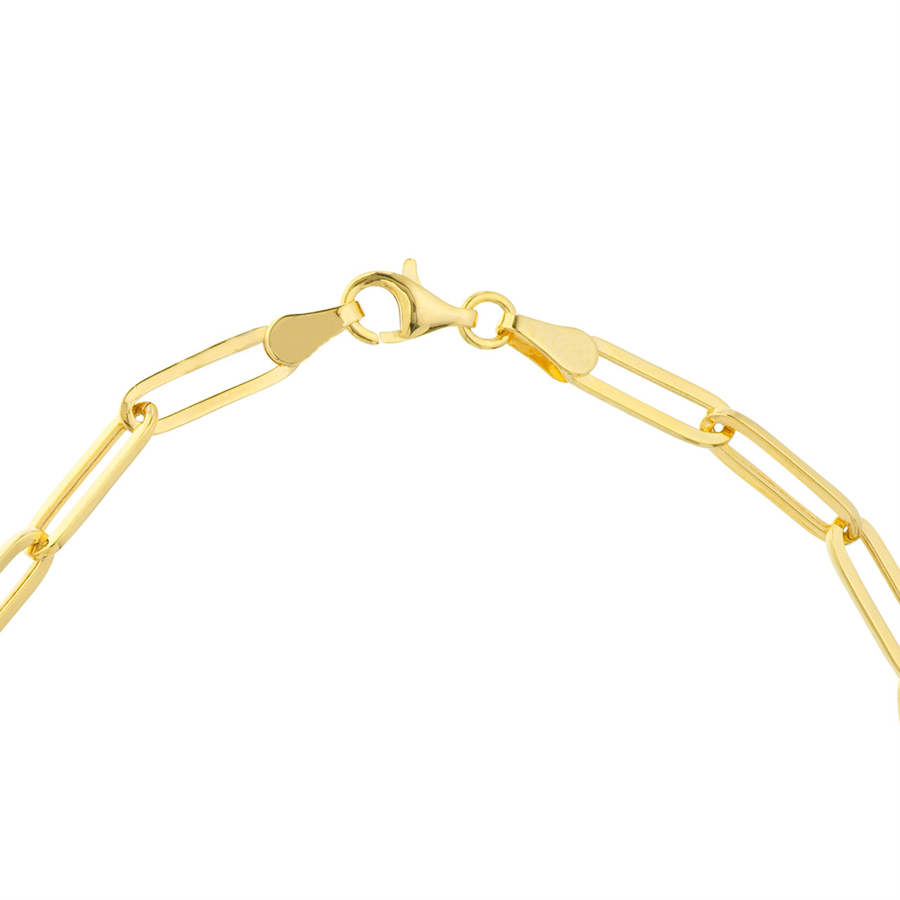 1/20ct Diamond Paper Clip Yellow Gold Bracelet