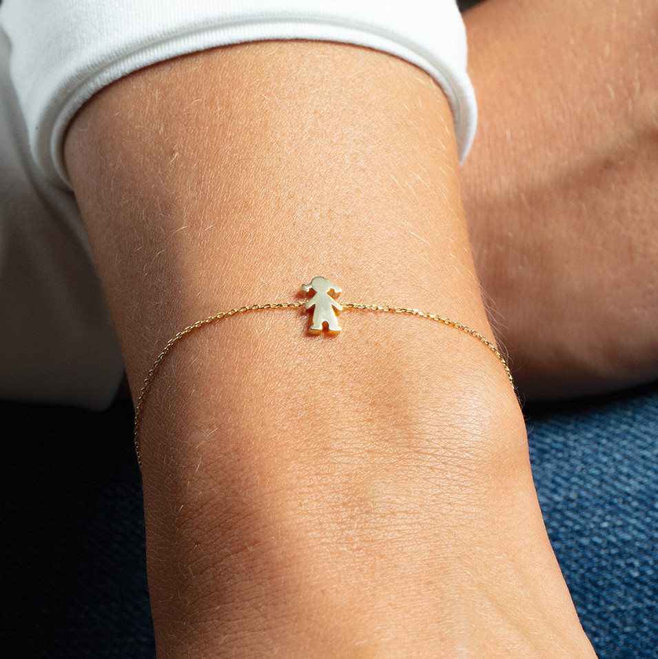Yellow Gold Girl Bracelet l 7 1/2 inches