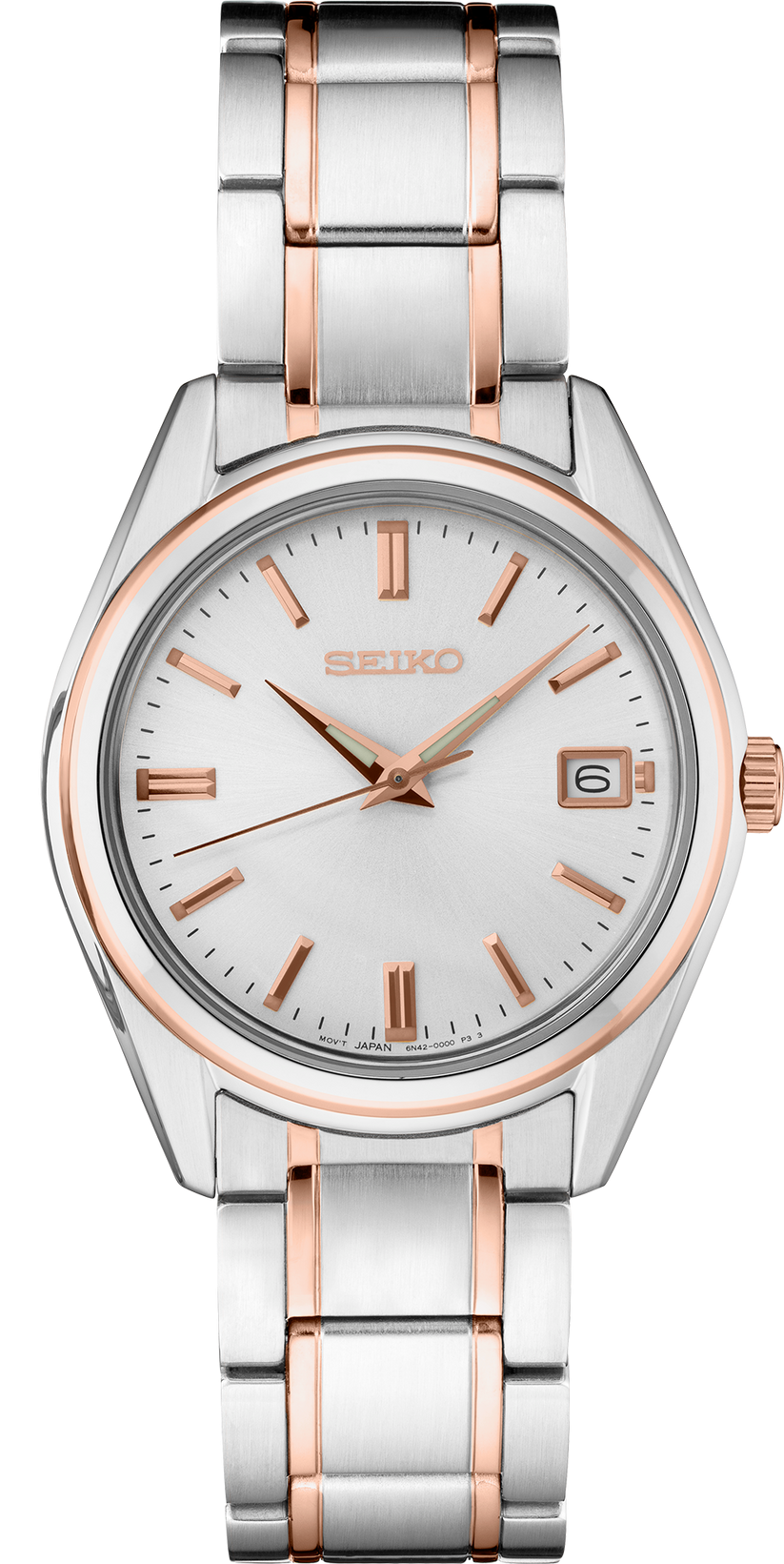 Women's Essentials Pink-Gold and Stainless Steel Watch l SEIKO