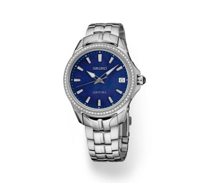 Ladies Coutura Diamonds Quartz Blue Mother of Pearl l SEIKO