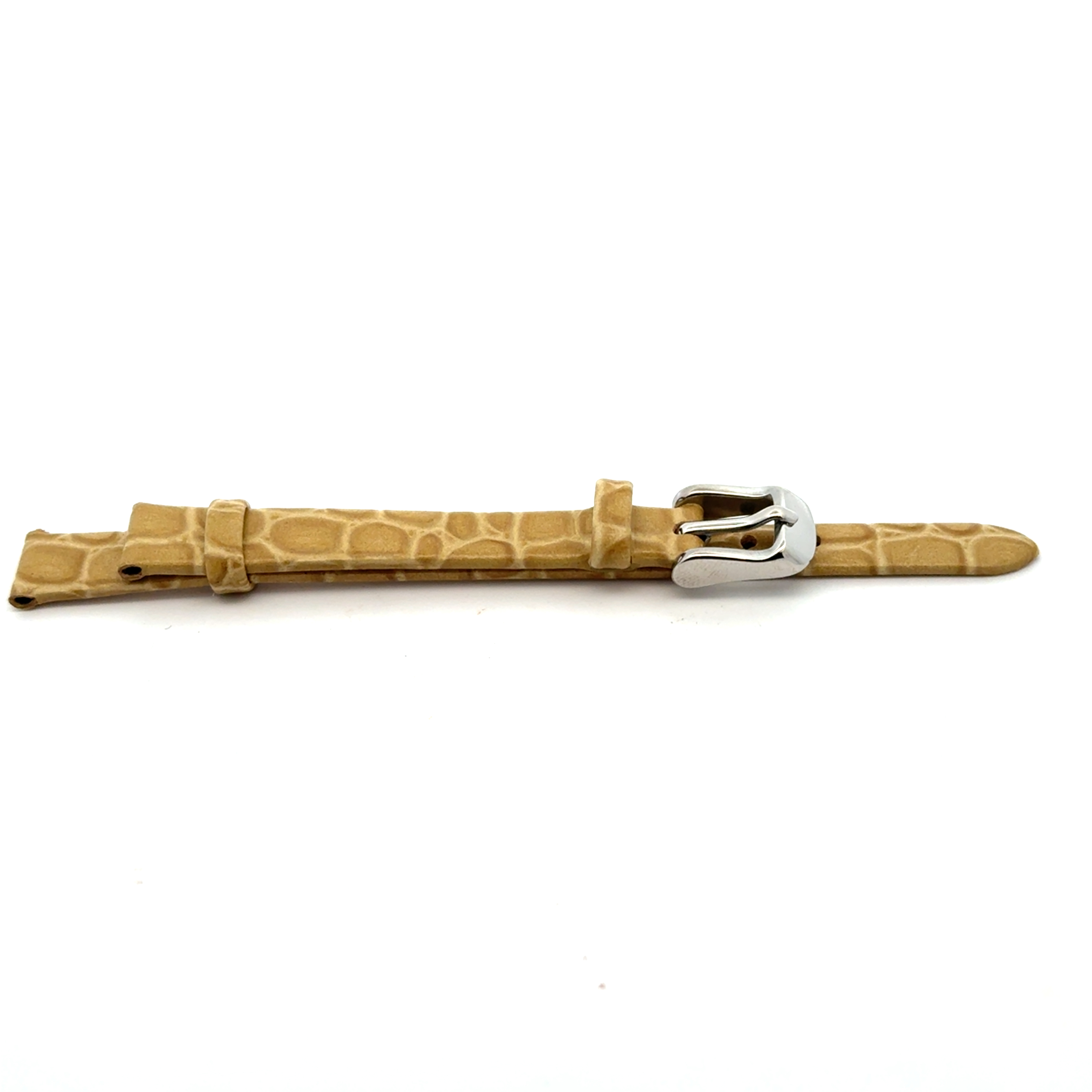 10mm Yellow-Green Leather Watch Strap