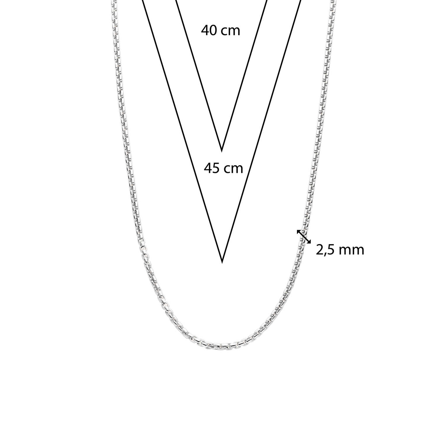 TI SENTO Sterling Silver Square Box Pendant Necklace l 17 3/4 inches