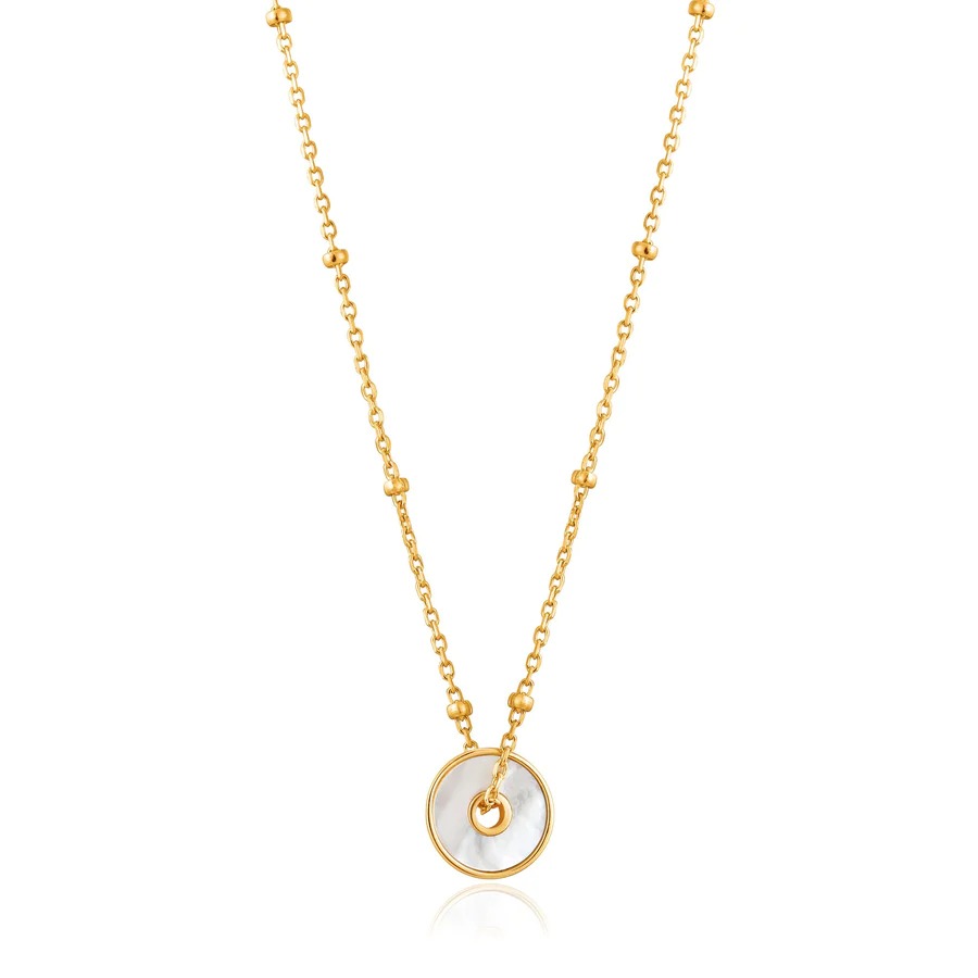 ANIA HAIE Gold Mother Of Pearl Disc Necklace