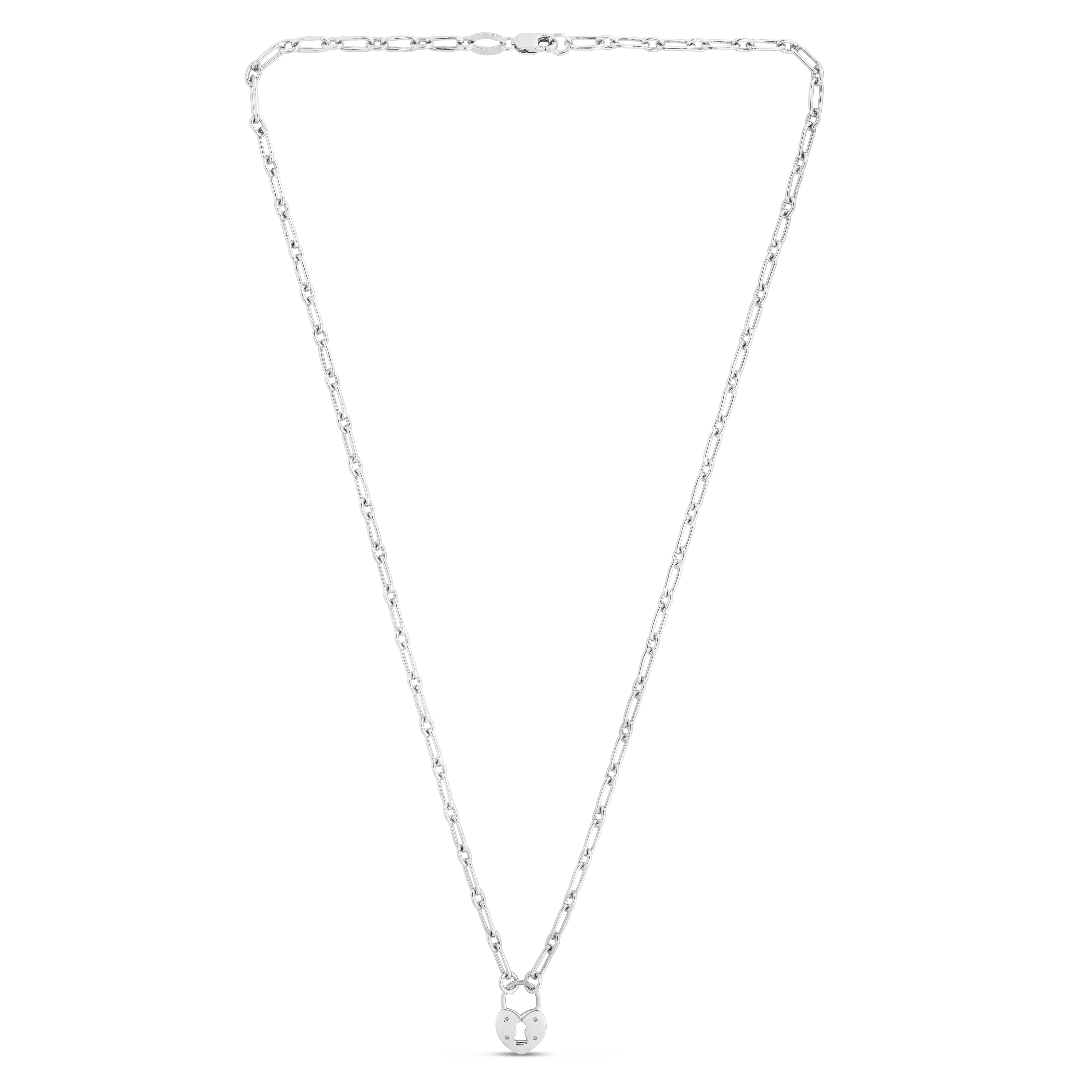 Sterling Silver Heart Padlock Necklace