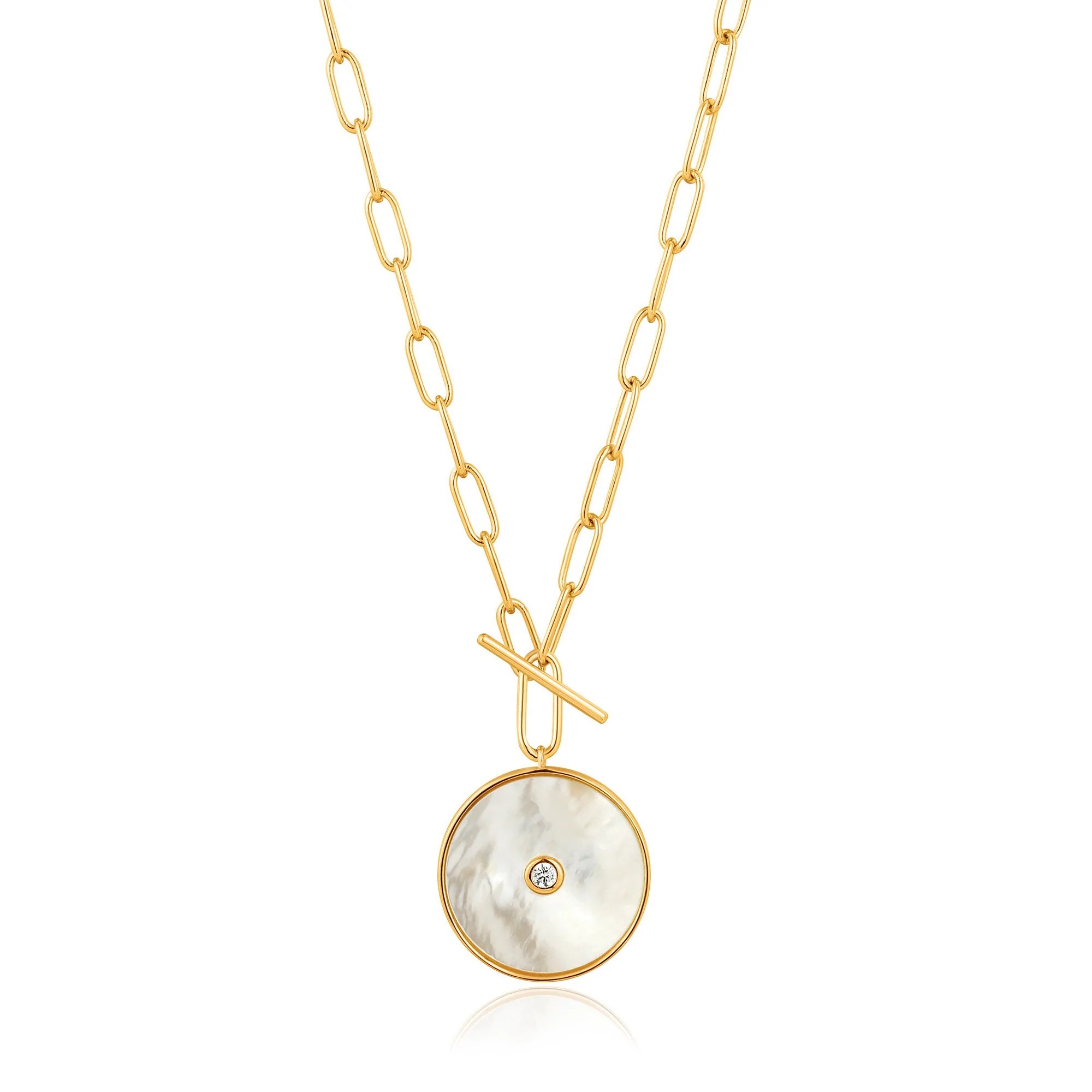 ANIA HAIE Gold Mother Of Pearl T-bar Necklace