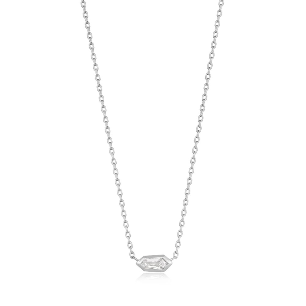 Sterling Silver Mixed Cubic Zirconia Layered Necklace