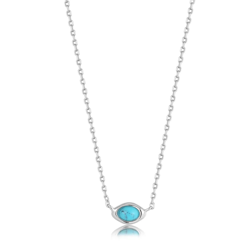 ANIA HAIE Silver Turquoise Wave Necklace