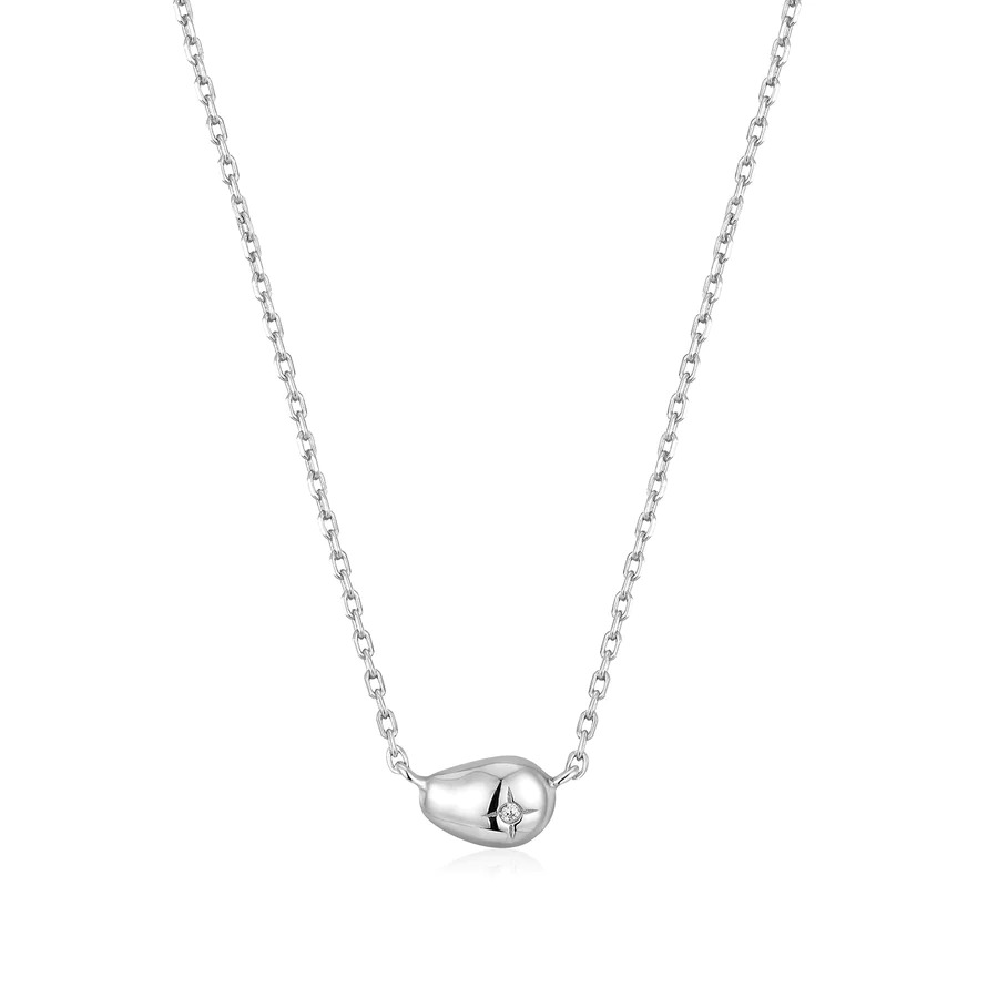 ANIA HAIE Silver Pebble Sparkle Necklace