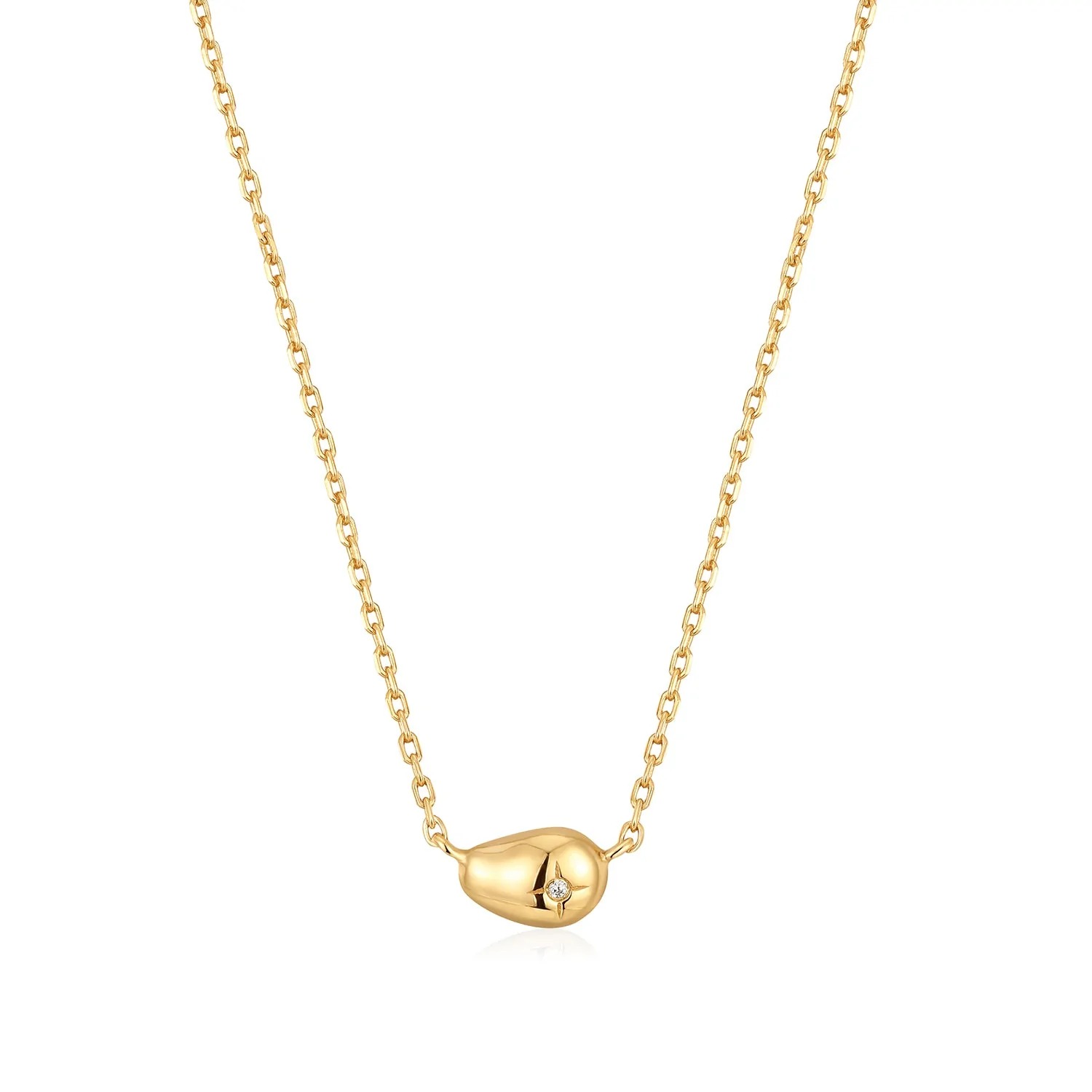 ANIA HAIE Pebble Sparkle Necklace, Gold-plate
