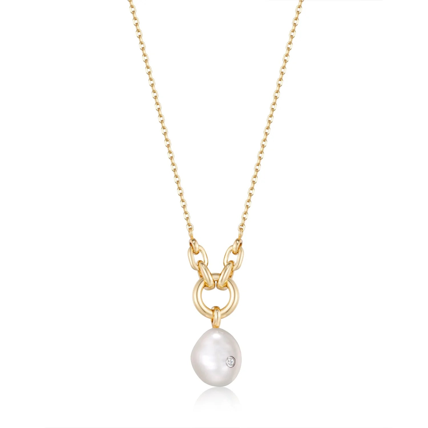 ANIA HAIE Pearl Sparkle Pendant Necklace, Gold-plated