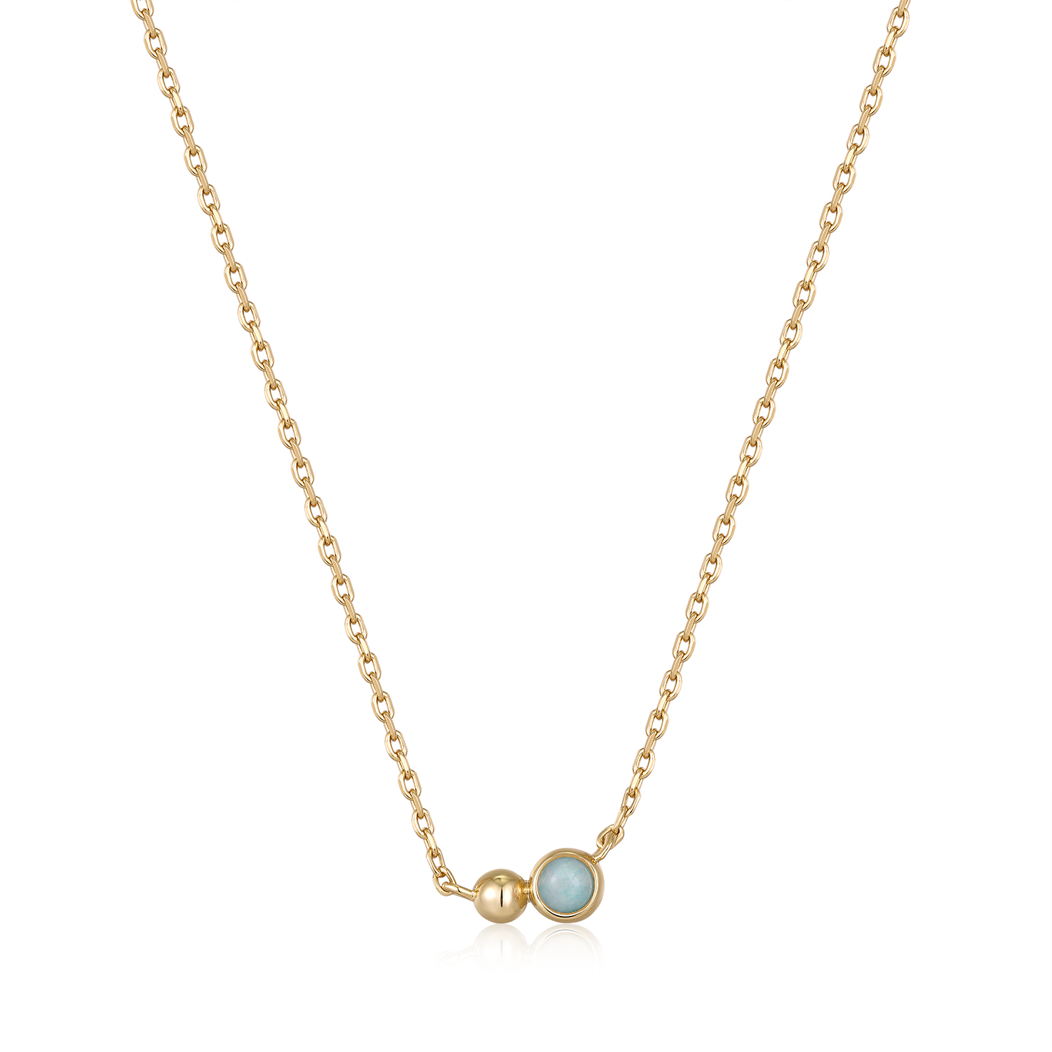 ANIA HAIE Orb Amazonite Pendant Necklace, Gold-plated