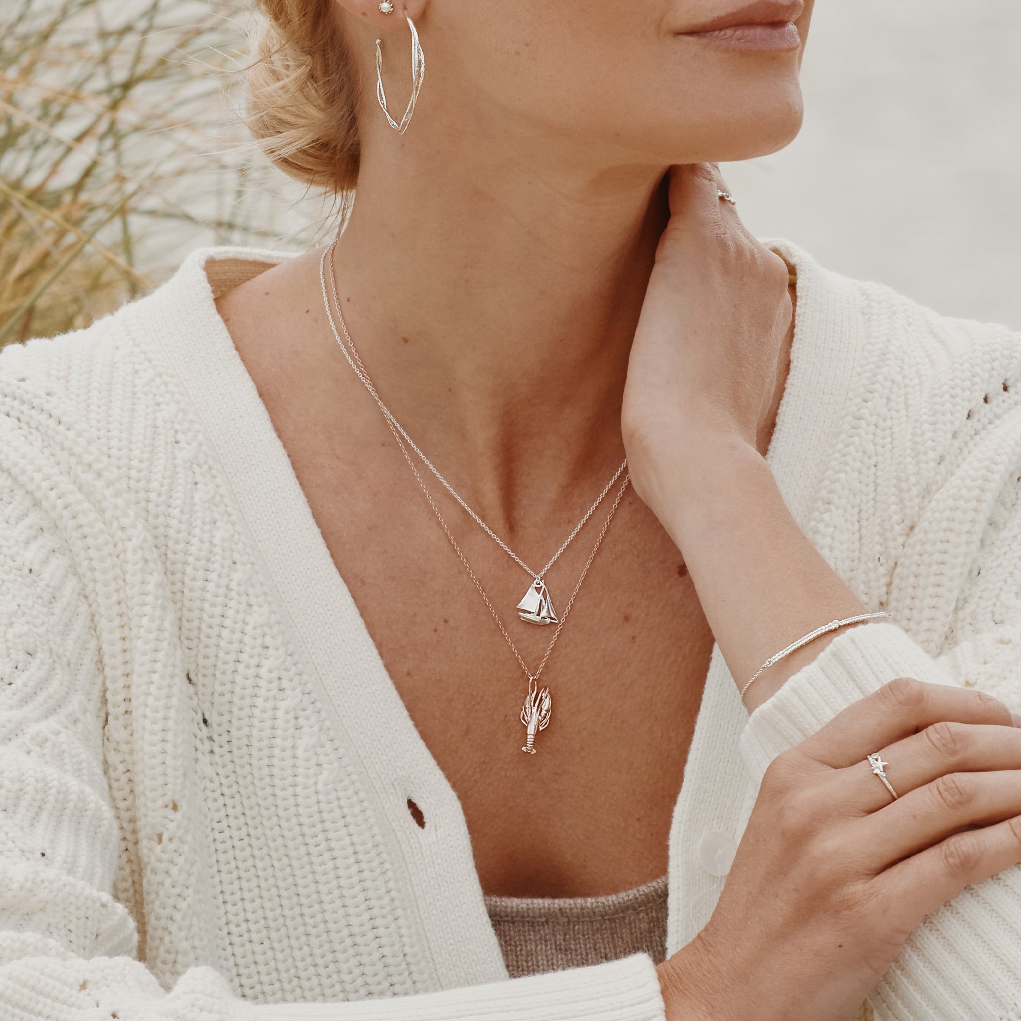 Alex Monroe Sailing Boat Necklace l Sterling Silver