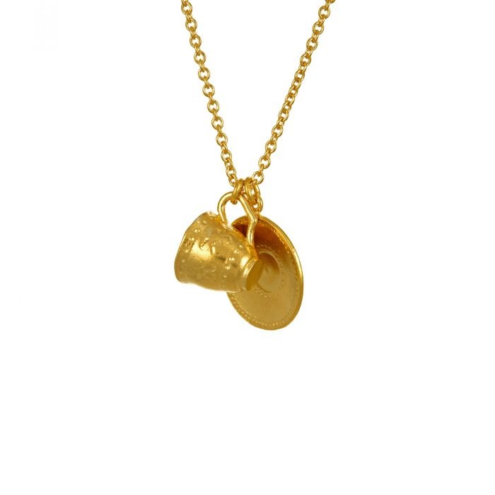 Alex Monroe Teacup & Saucer Pendant Necklace l Gold-plated