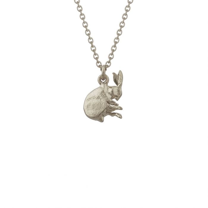 Alex Monroe Sleeping Hare Pendant Necklace l Sterling Silver