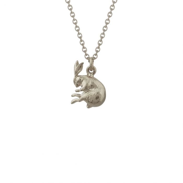 Alex Monroe Sleeping Hare Pendant Necklace l Sterling Silver