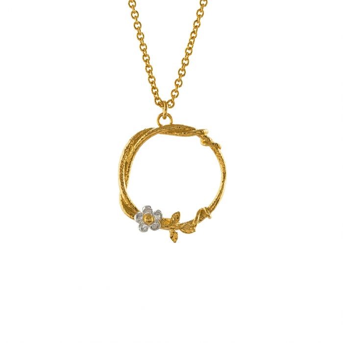 Alex Monroe Baby Posy Loop Necklace l Sterling Silver with Gold-plate