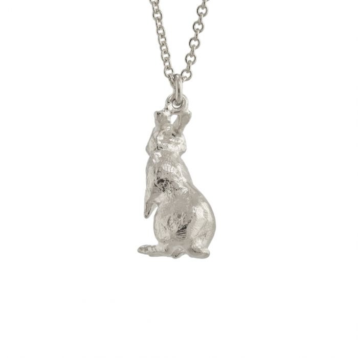 Alex Monroe White Rabbit Pendant Necklace l Sterling Silver