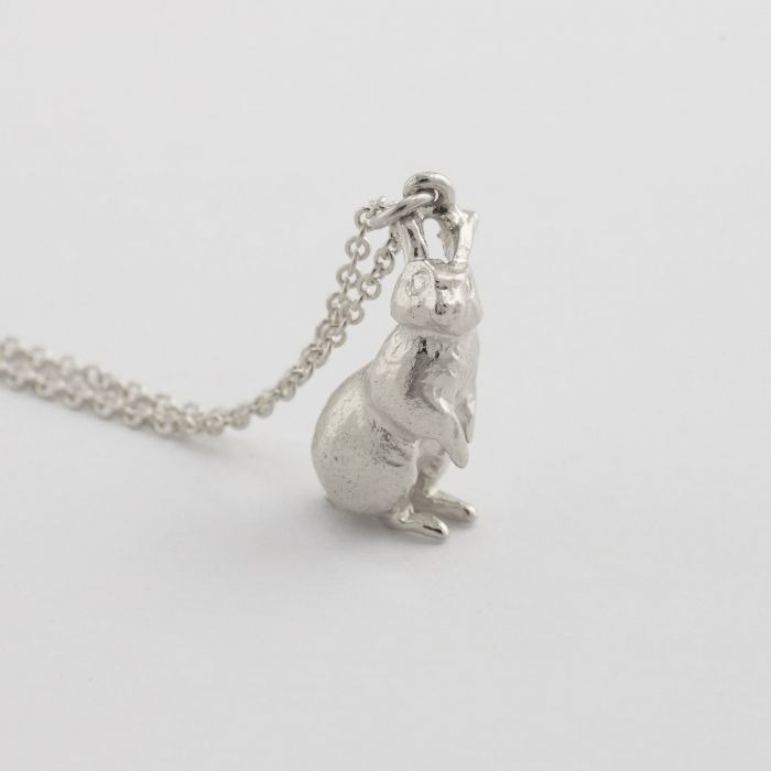 Alex Monroe White Rabbit Pendant Necklace l Sterling Silver