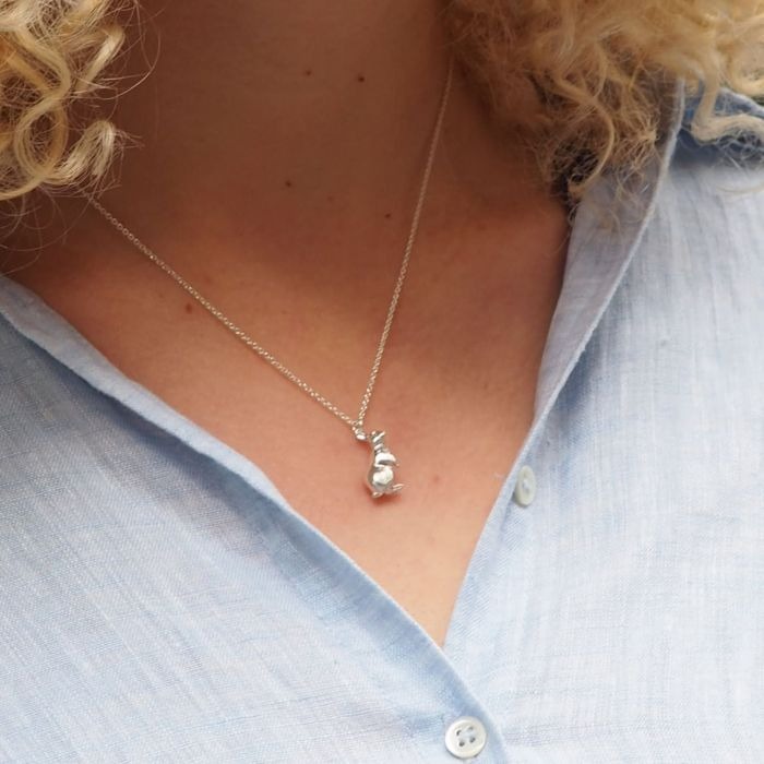 Alex Monroe White Rabbit Pendant Necklace l Sterling Silver
