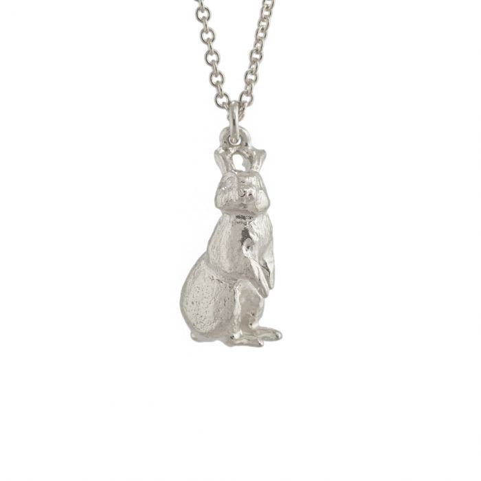 Alex Monroe White Rabbit Pendant Necklace l Sterling Silver