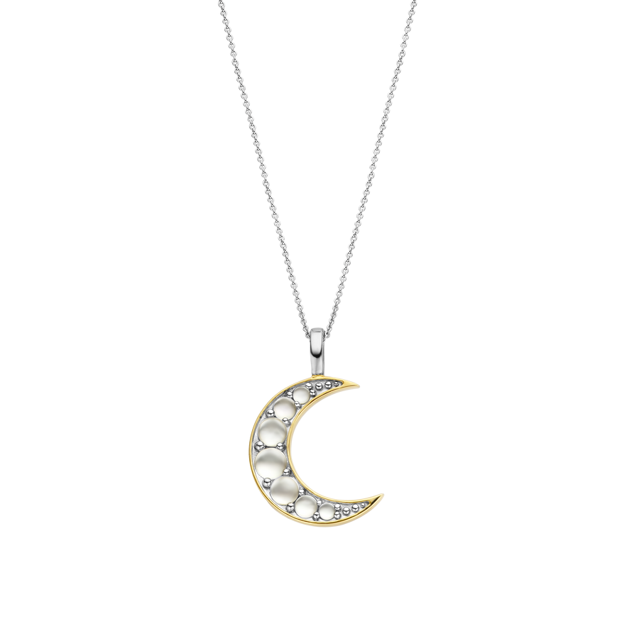 Silver Gold-plate Mother of Pearl Moon Pendant Necklace l TI SENTO Pendant 6824MW