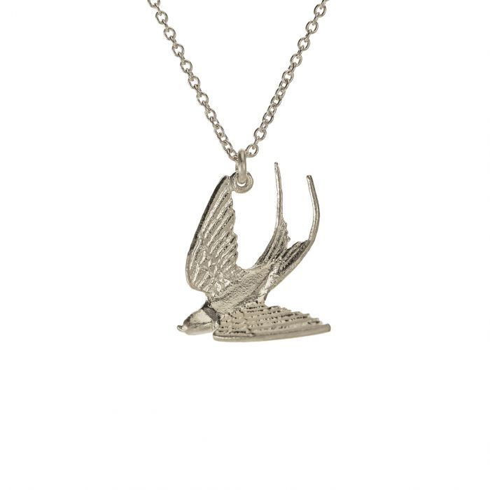 Alex Monroe Swooping Swallow Pendant Necklace l Sterling Silver