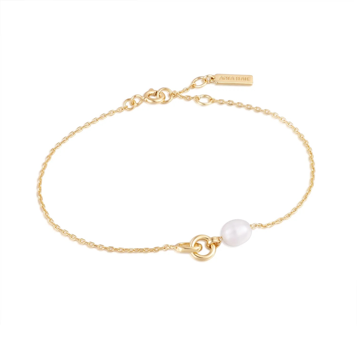 ANIA HAIE Pearl Link Chain Bracelet, Gold-plated