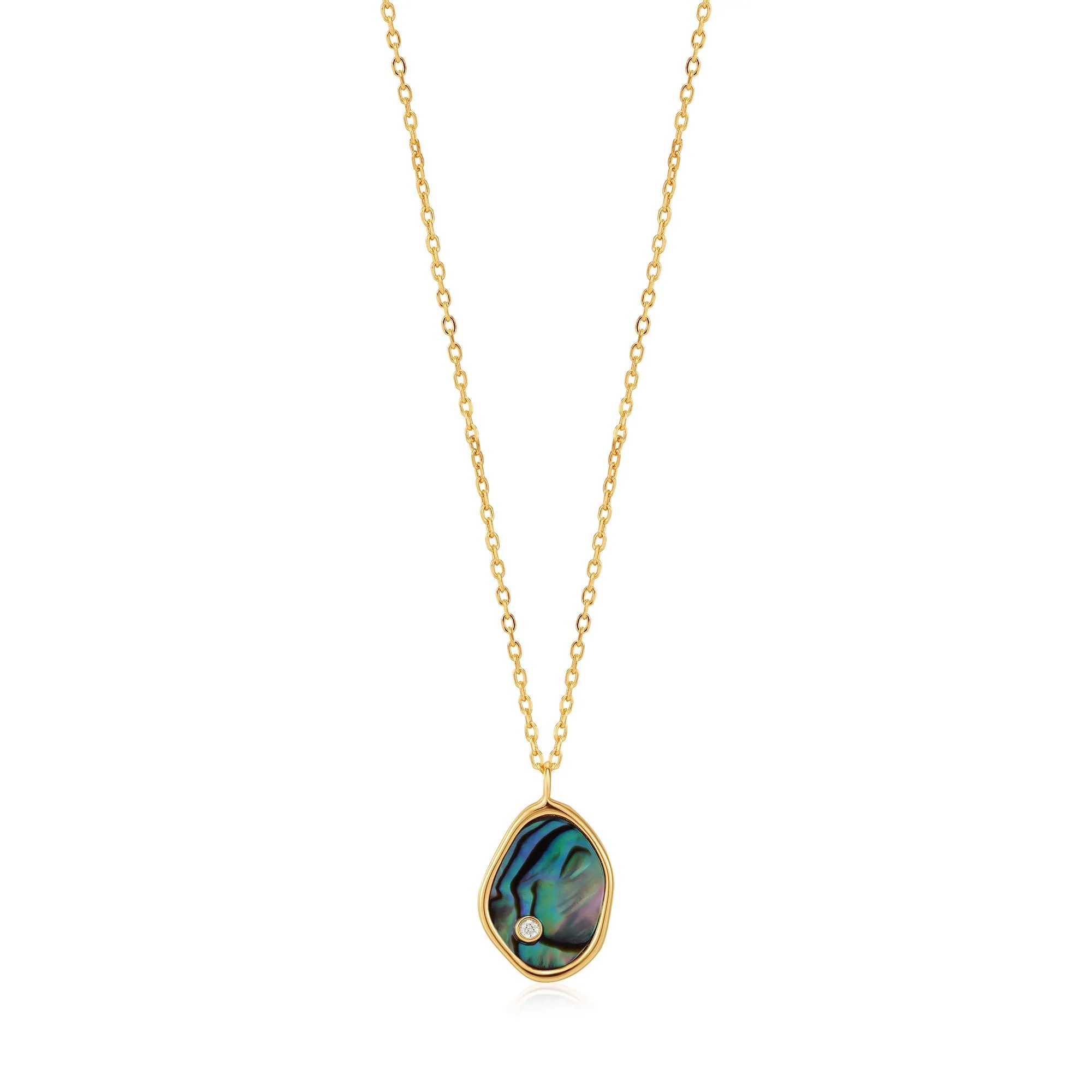 ANIA HAIE Tidal Abalone Pendant Necklace, Gold-Plate