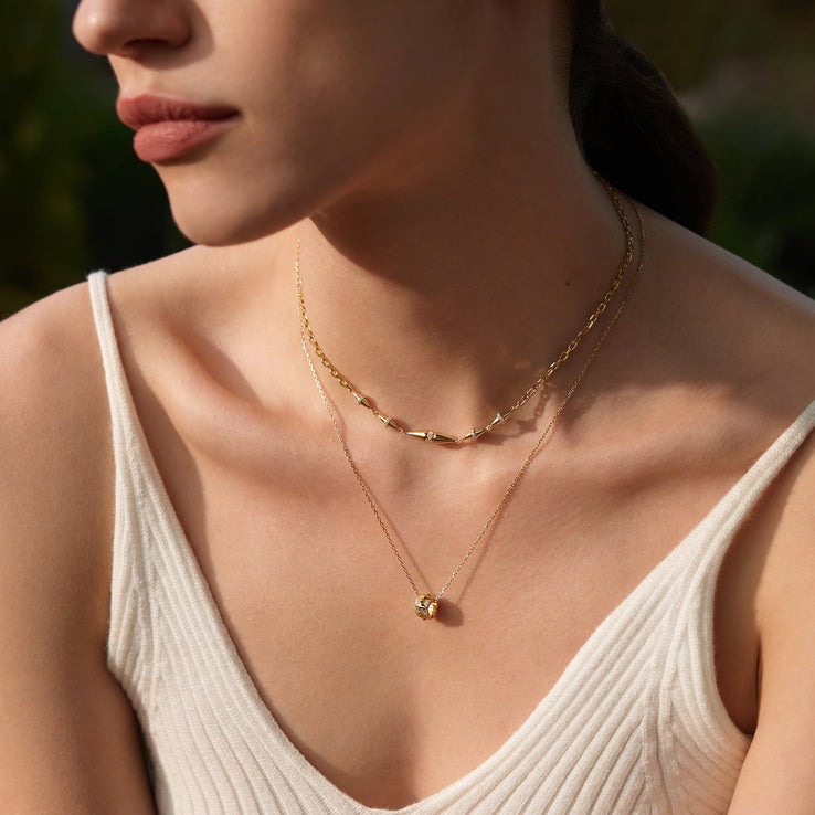 Geometric Chain Necklace, Goldplated