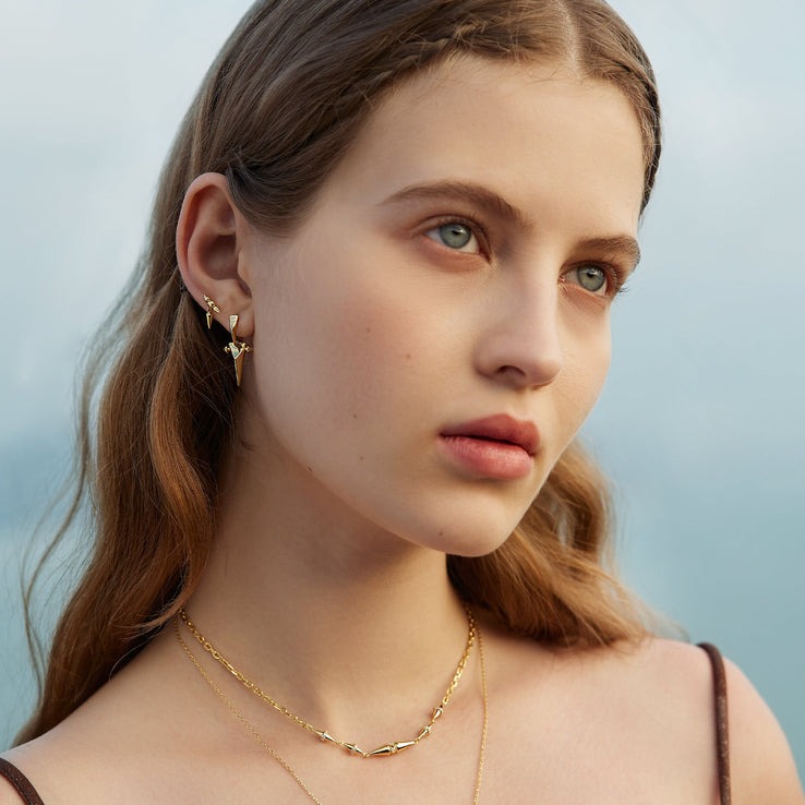 Geometric Chain Necklace, Goldplated