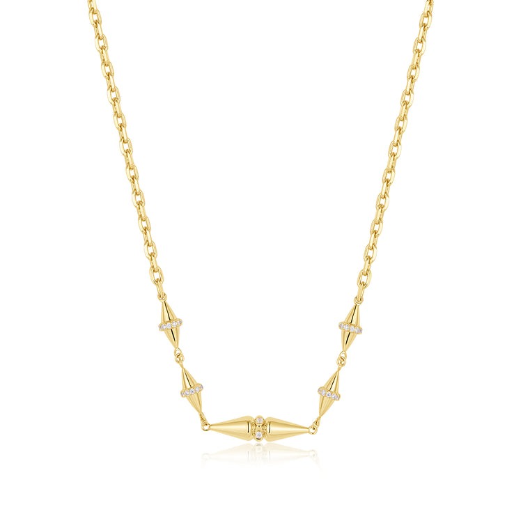 Geometric Chain Necklace, Goldplated
