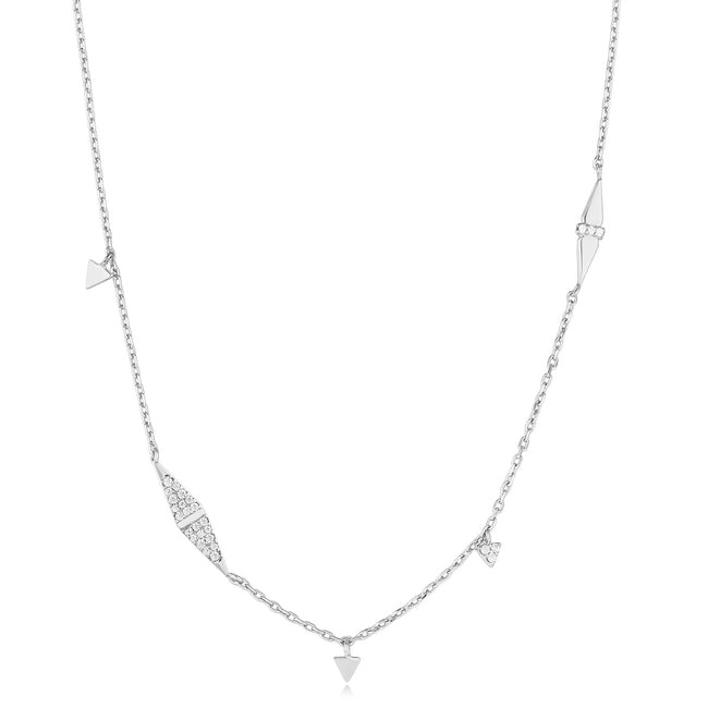 Silver Geometric Sparle Chain Necklace